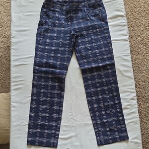 Soho Apparel Navy and White Plaid Pants